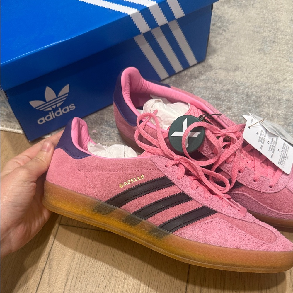 Adidas Gazelle Pink and Black Sneakers